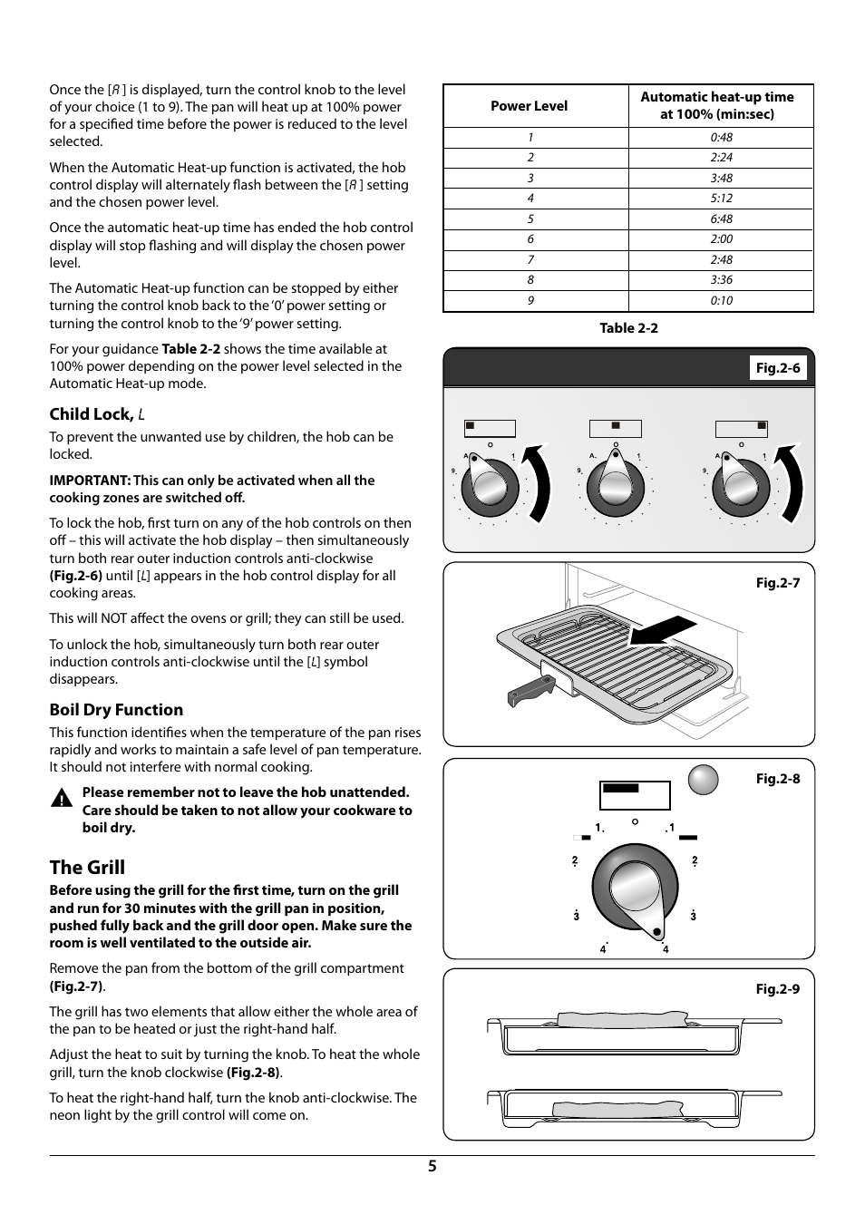 The grill | Rangemaster Toledo 90 Induction Cooker U109952 - 02 User Manual | Page 7 / 32