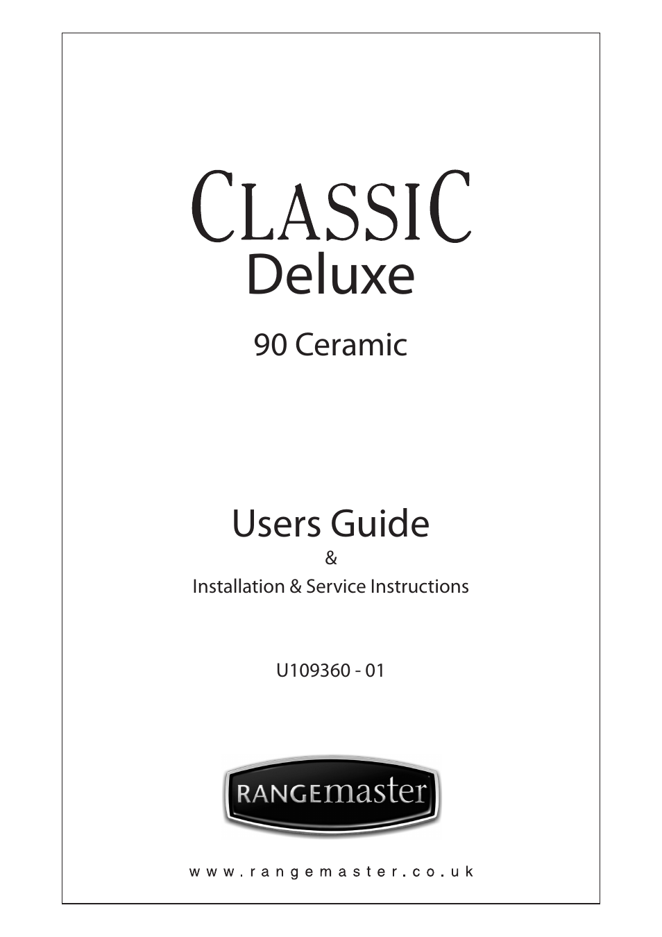 Rangemaster DELUXE U109360 - 01 User Manual | 36 pages