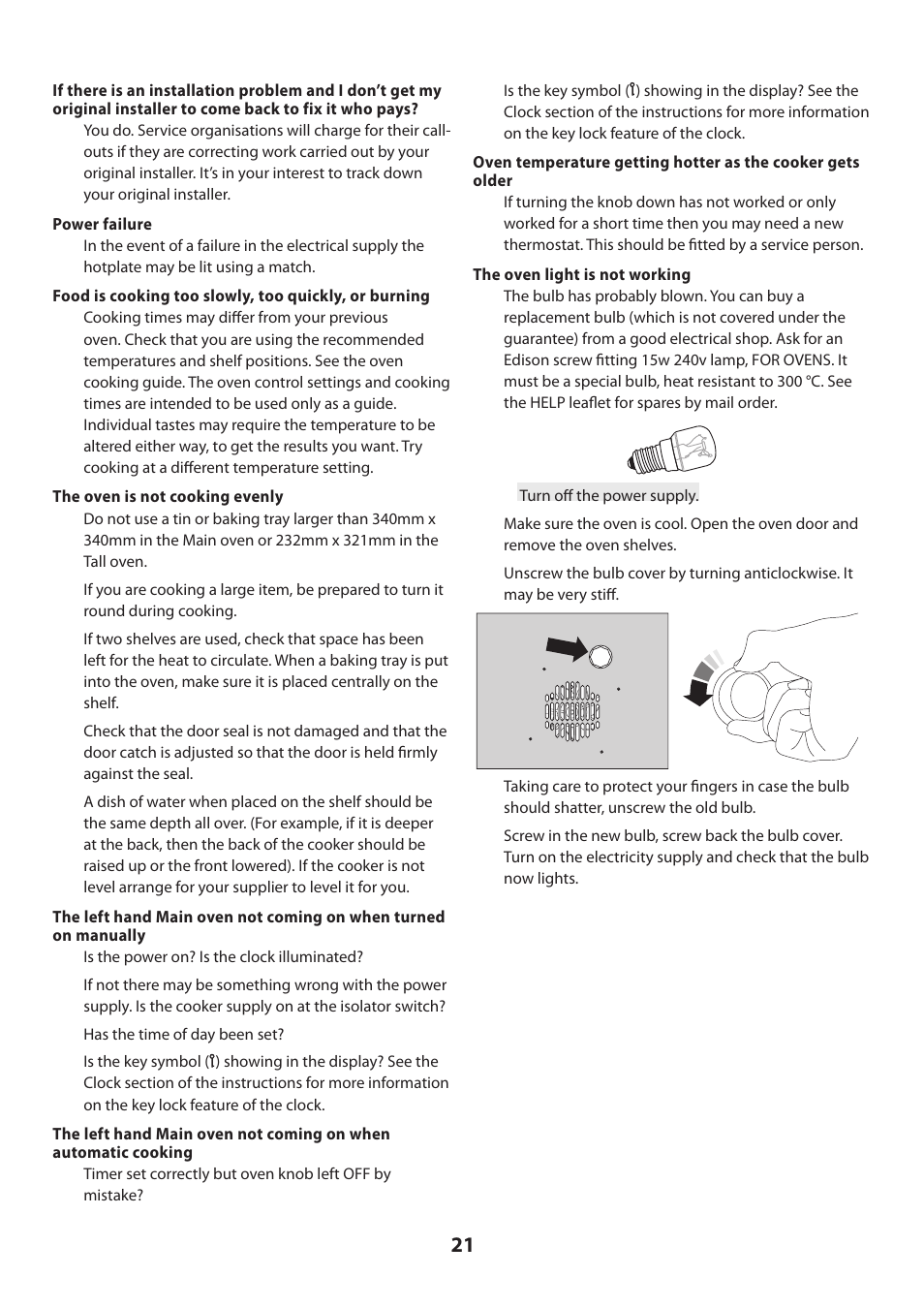 Rangemaster DELUXE U109360 - 01 User Manual | Page 21 / 36