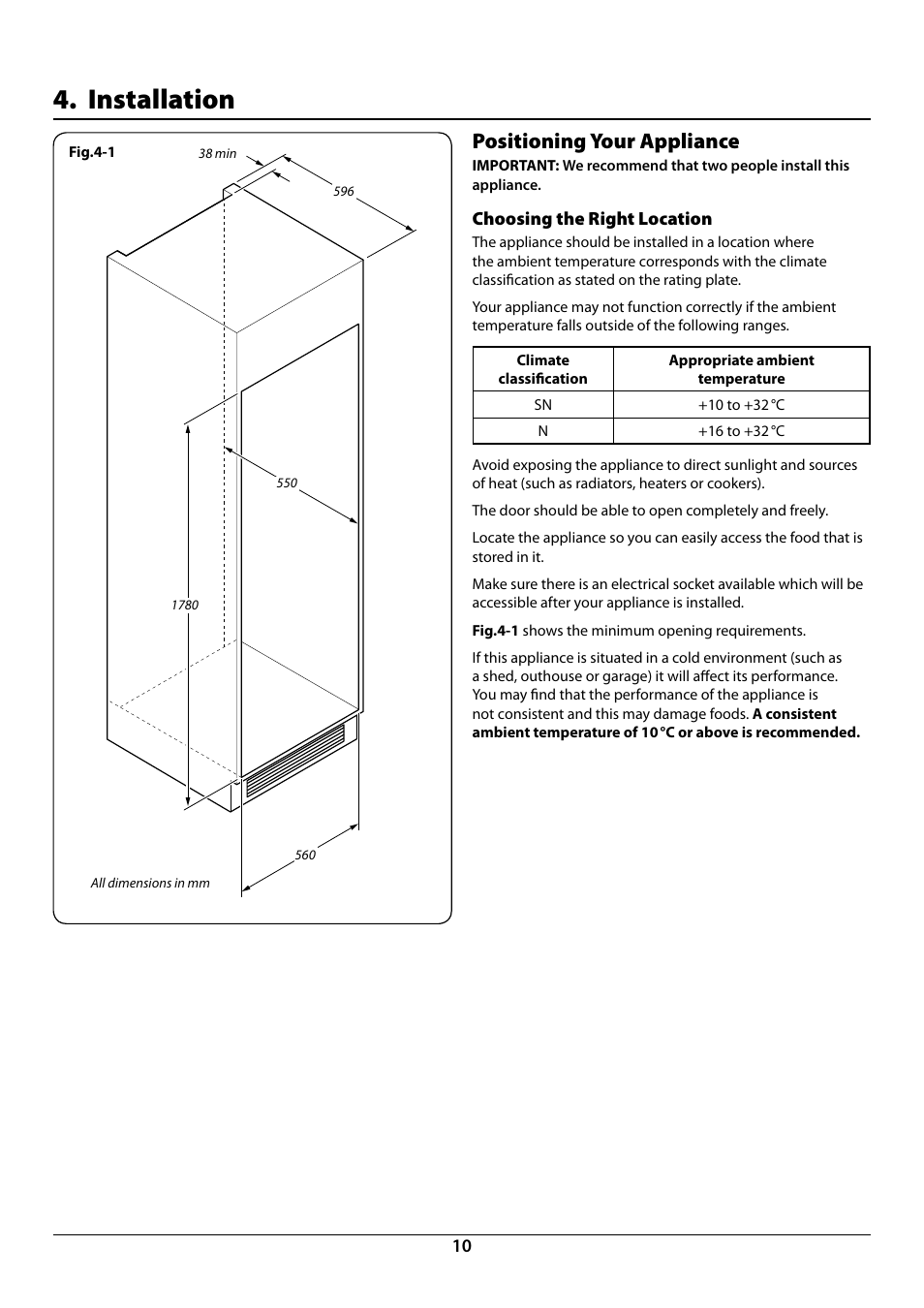 Installation, Positioning your appliance | Rangemaster U110121 - 01A User Manual | Page 12 / 24