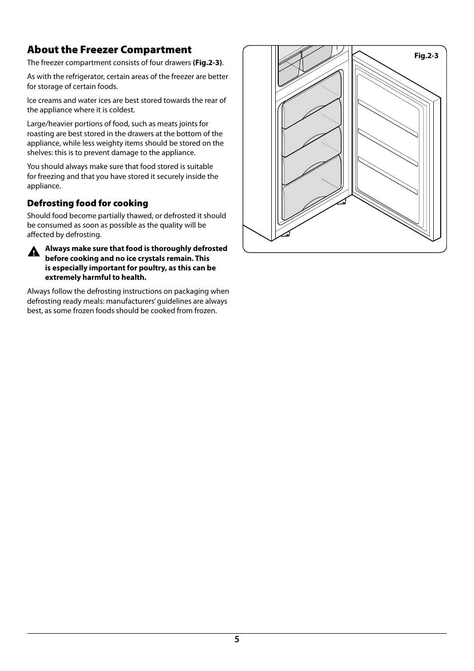 About the freezer compartment | Rangemaster U110121 - 01A User Manual | Page 7 / 24