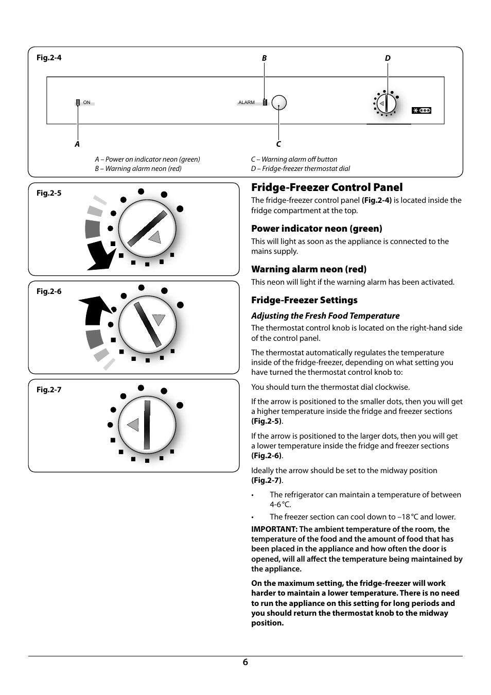 Fridge-freezer control panel | Rangemaster U110121 - 01A User Manual | Page 8 / 24