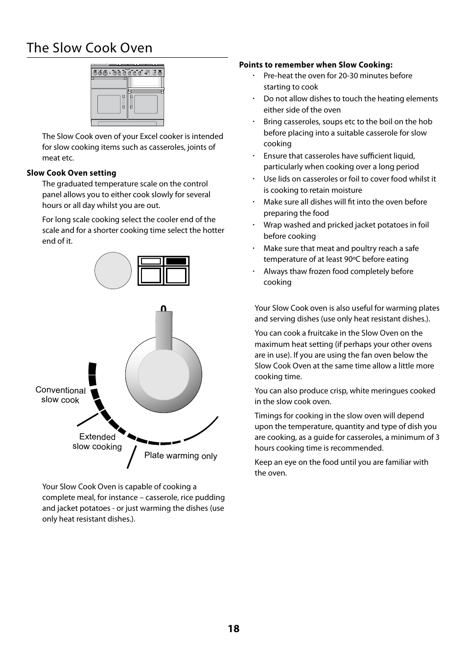 The slow cook oven | Rangemaster 110 User Manual | Page 18 / 44