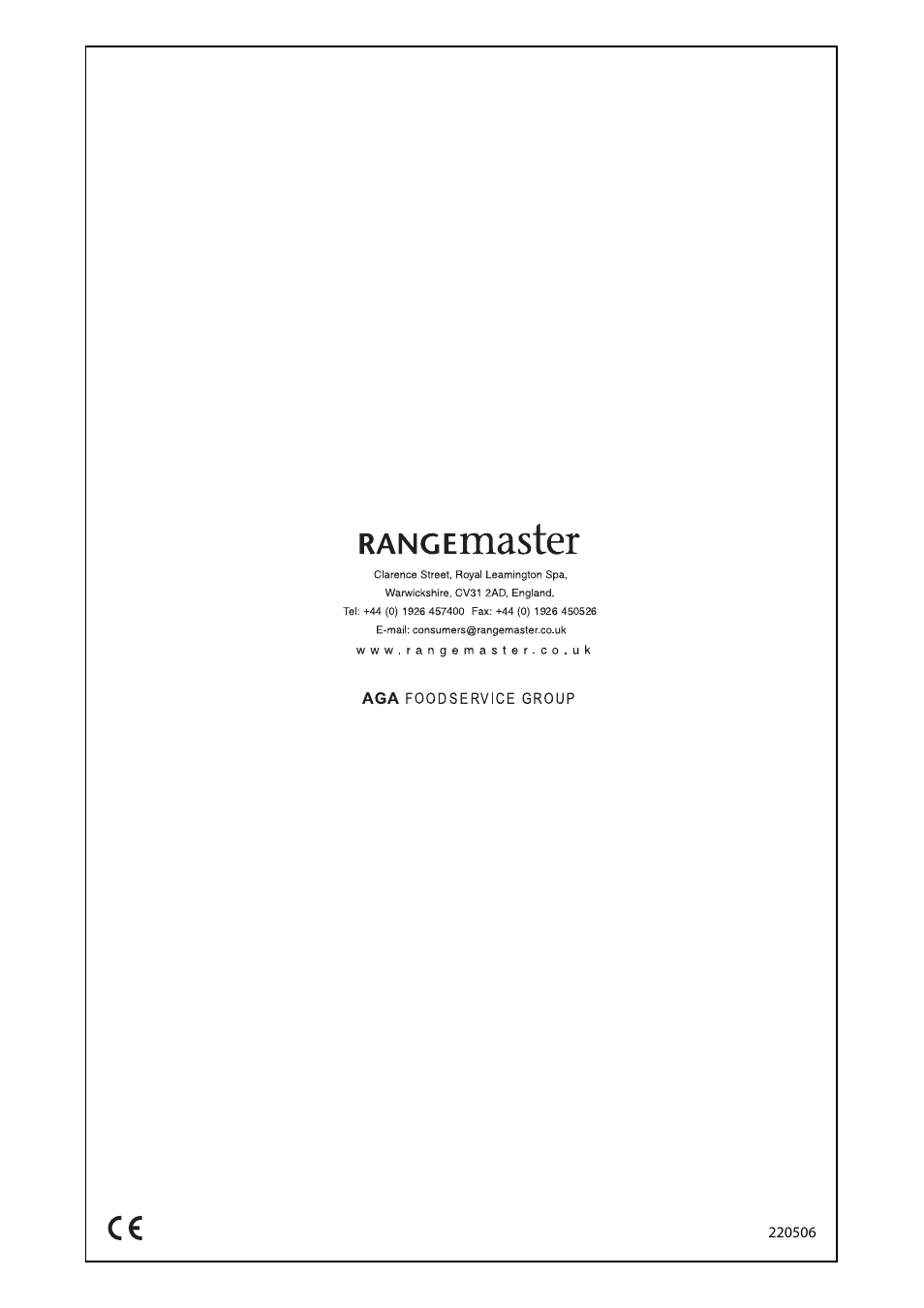 Rangemaster 110 User Manual | Page 44 / 44