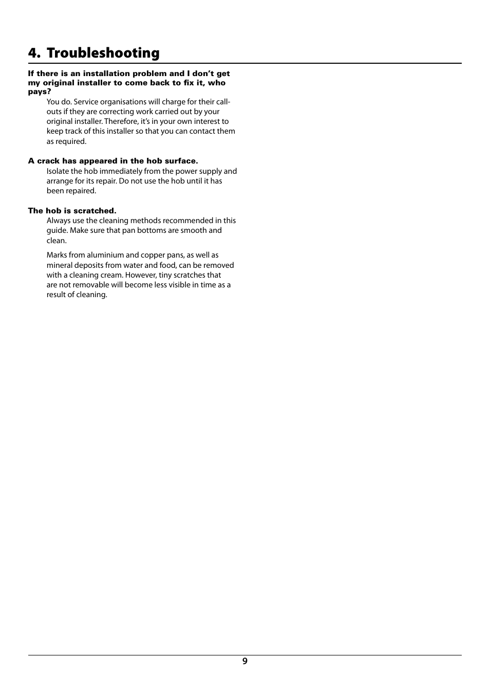 Troubleshooting | Rangemaster RC60 User Manual | Page 11 / 20
