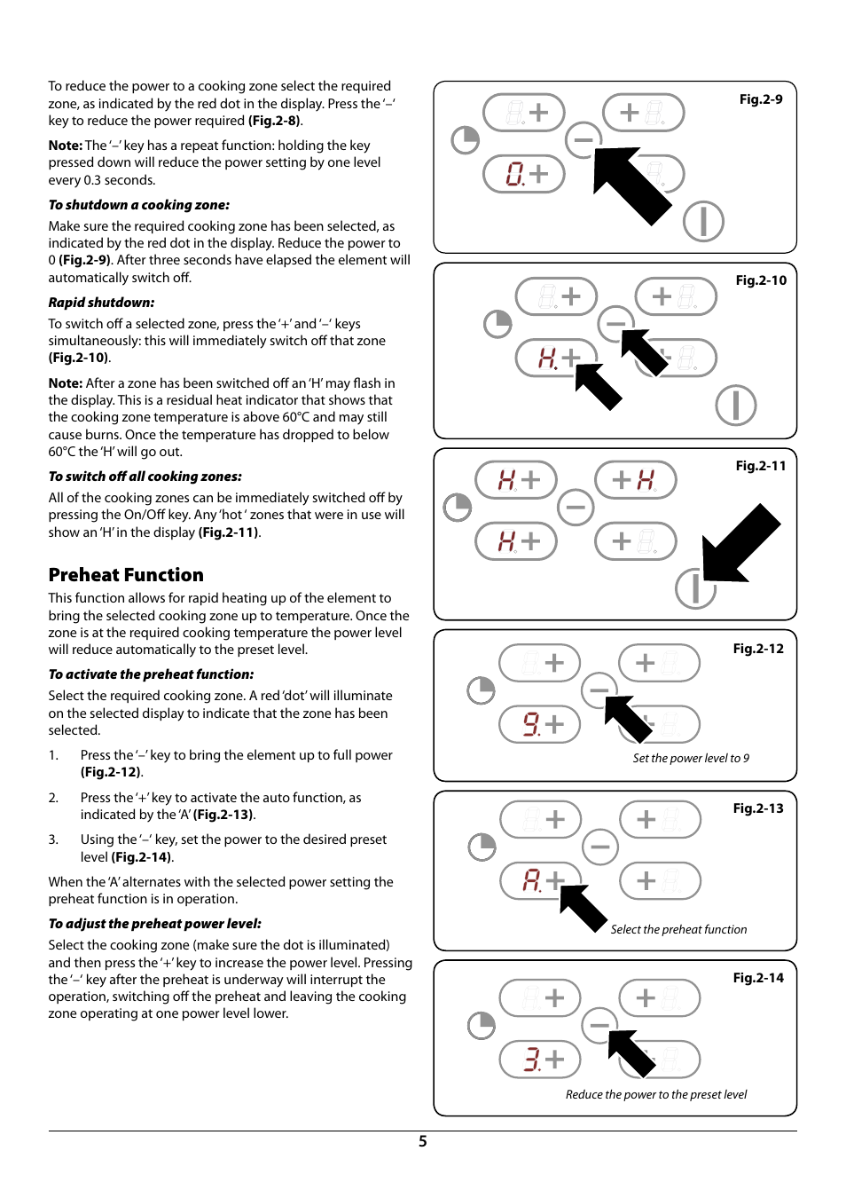 Preheat function | Rangemaster RC60 User Manual | Page 7 / 20