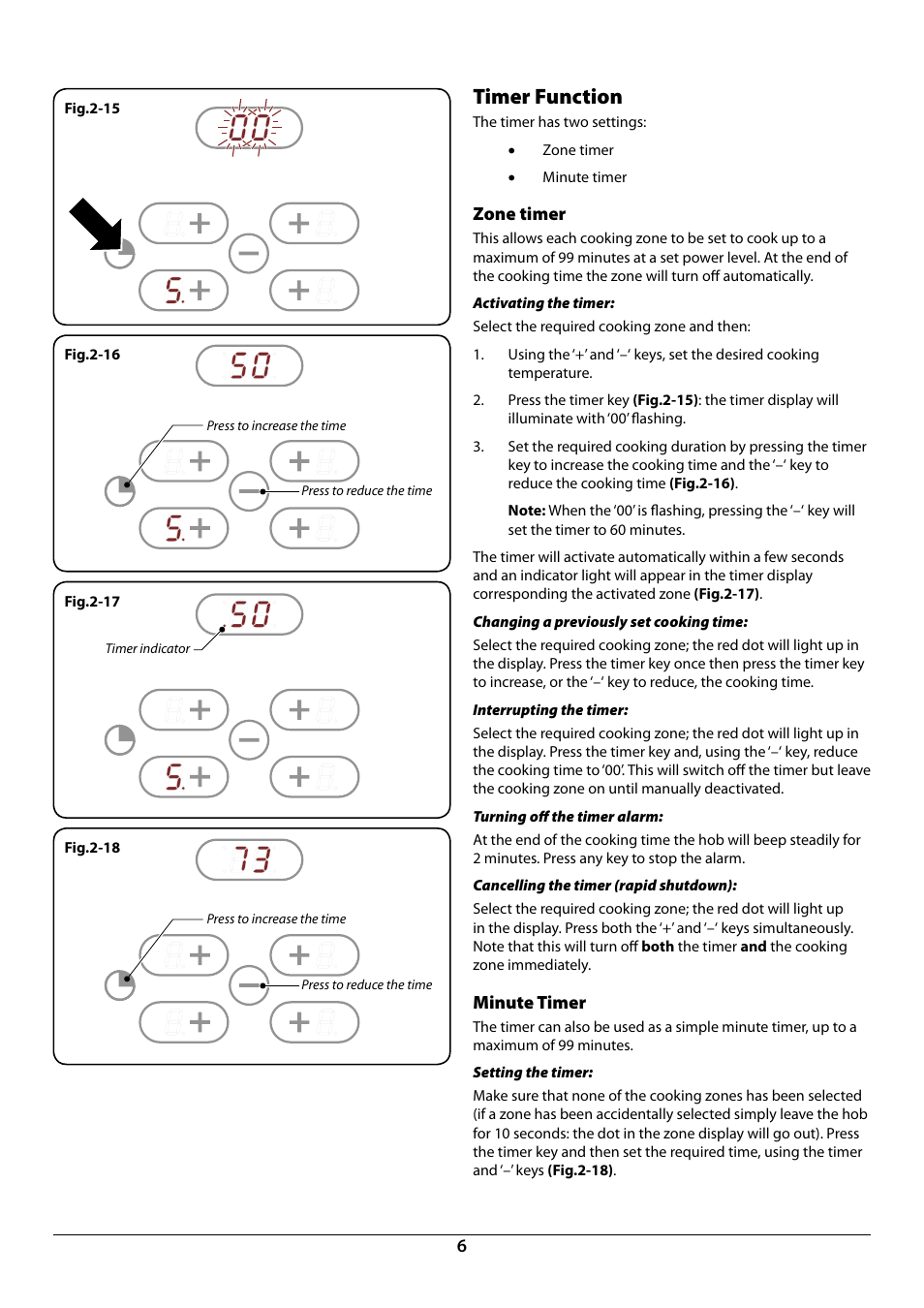 Timer function | Rangemaster RC60 User Manual | Page 8 / 20