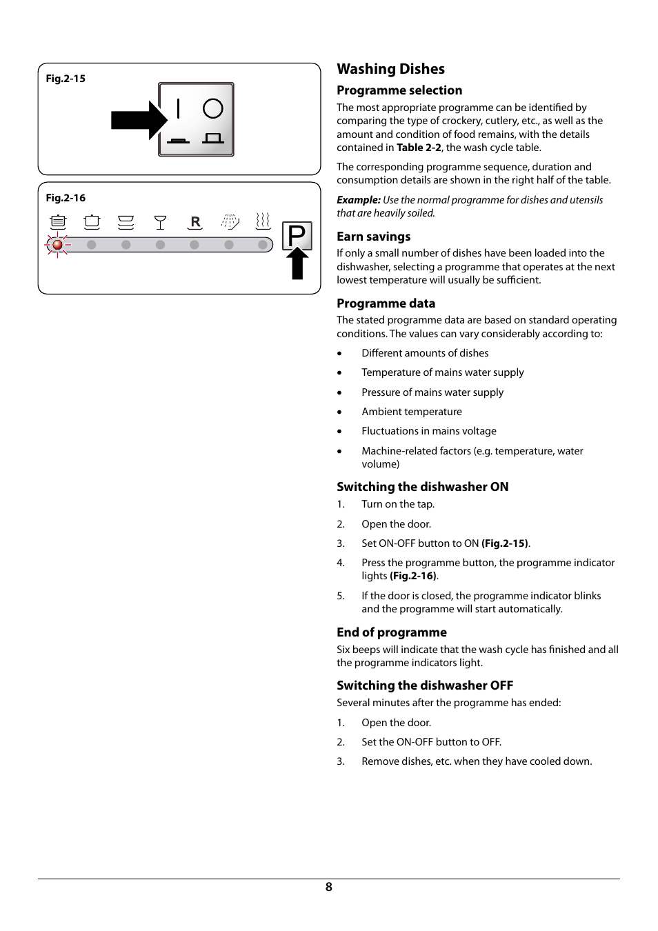 Washing dishes | Rangemaster RDW6012FI User Manual | Page 10 / 24