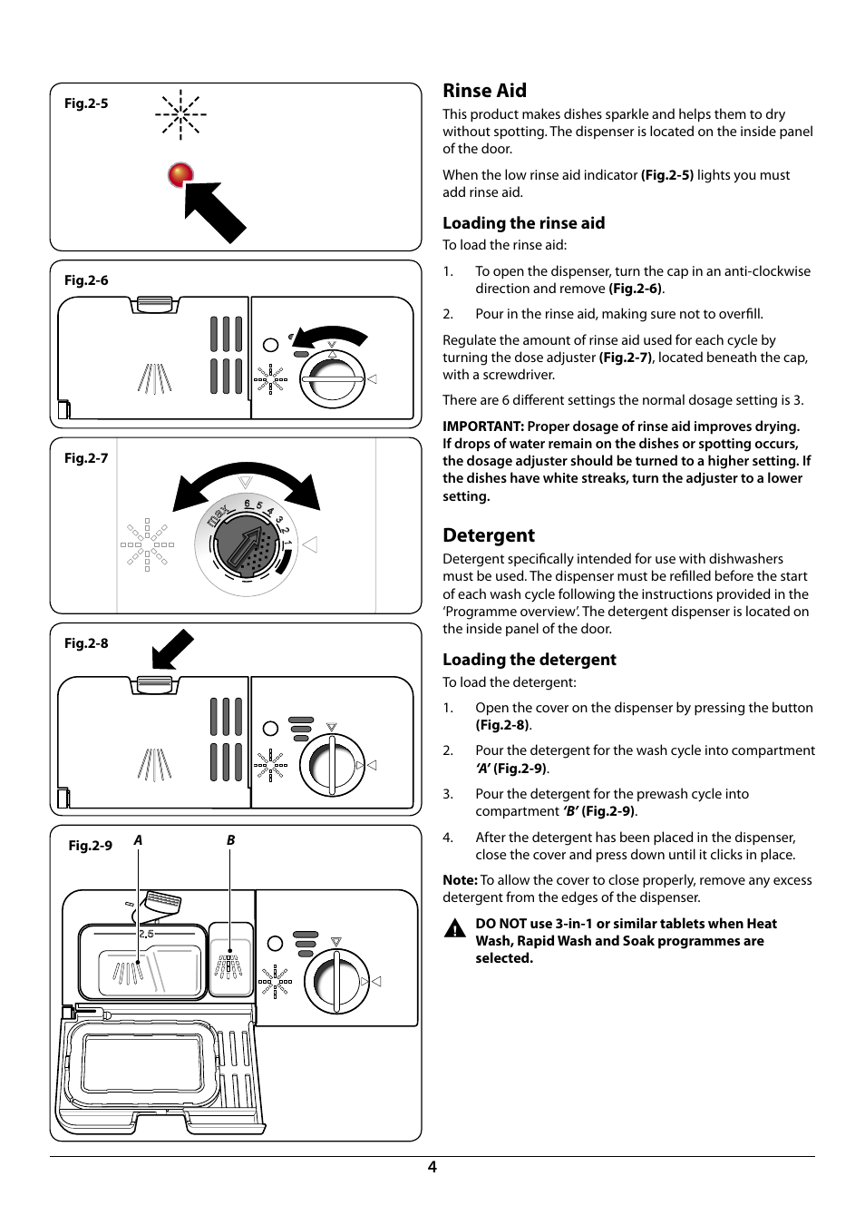 Rinse aid, Detergent | Rangemaster RDW6012FI User Manual | Page 6 / 24