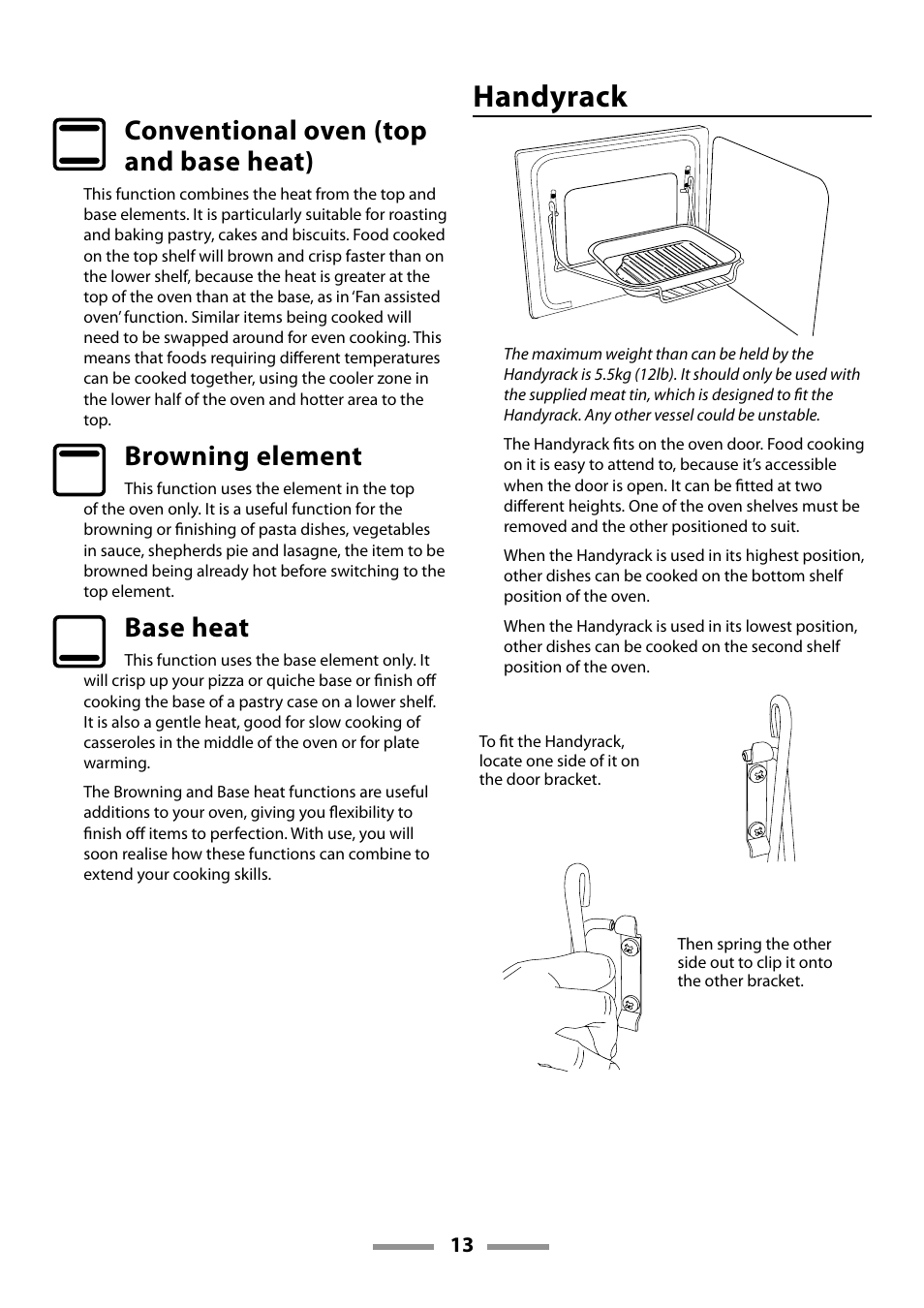 Handyrack | Rangemaster 110 DUAL FUEL U109600-02 User Manual | Page 13 / 40