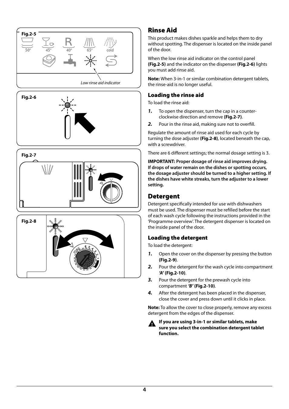 Rinse aid, Detergent | Rangemaster Dishwasher RDW459FI/SF User Manual | Page 6 / 28