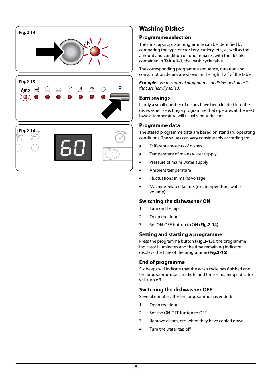 Washing dishes | Rangemaster RDW6015FI User Manual | Page 10 / 24