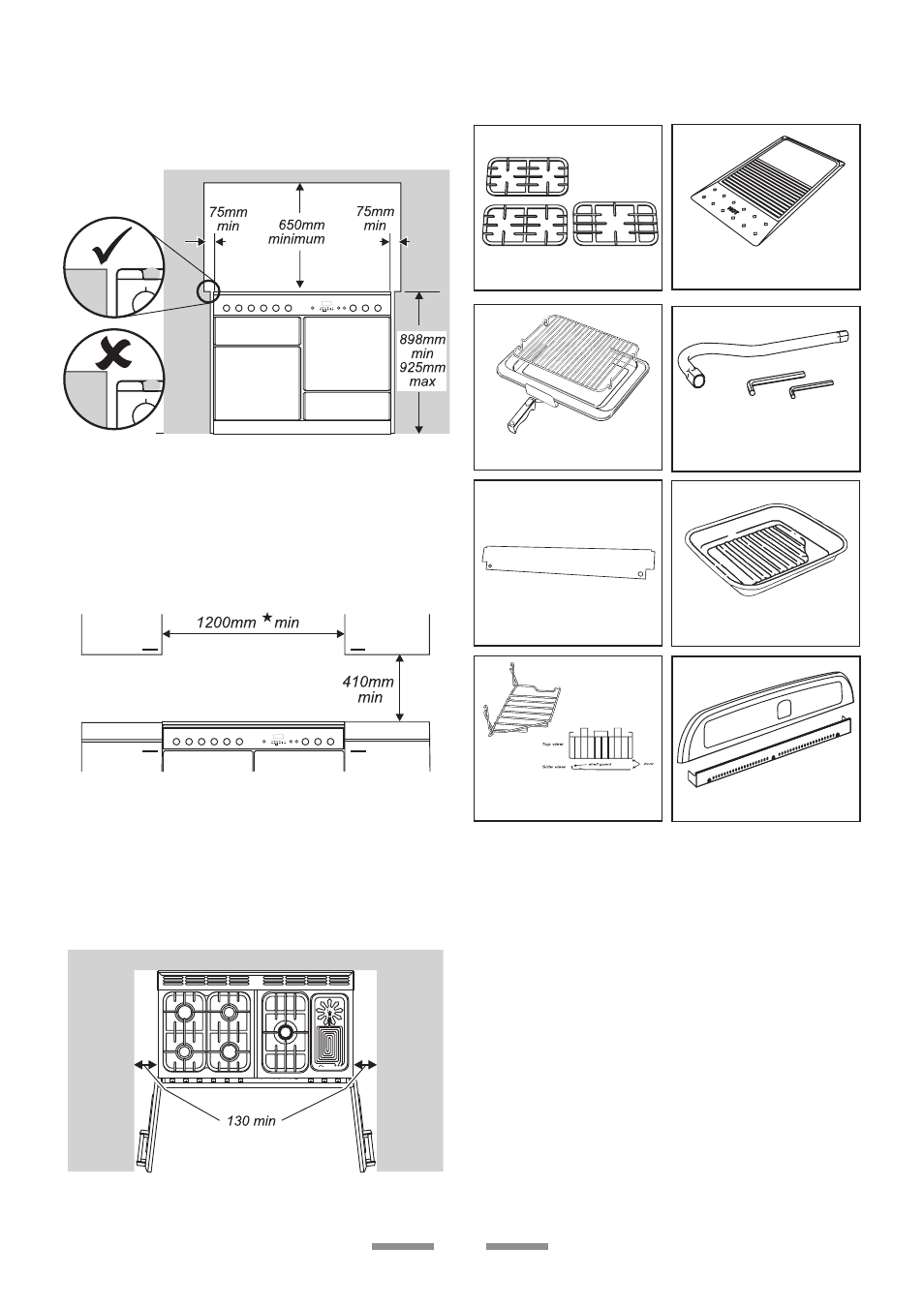 Positioning the cooker, Unpacking the cooker, Moving the cooker | 25 checking the parts | Rangemaster Classic 110 User Manual | Page 25 / 32