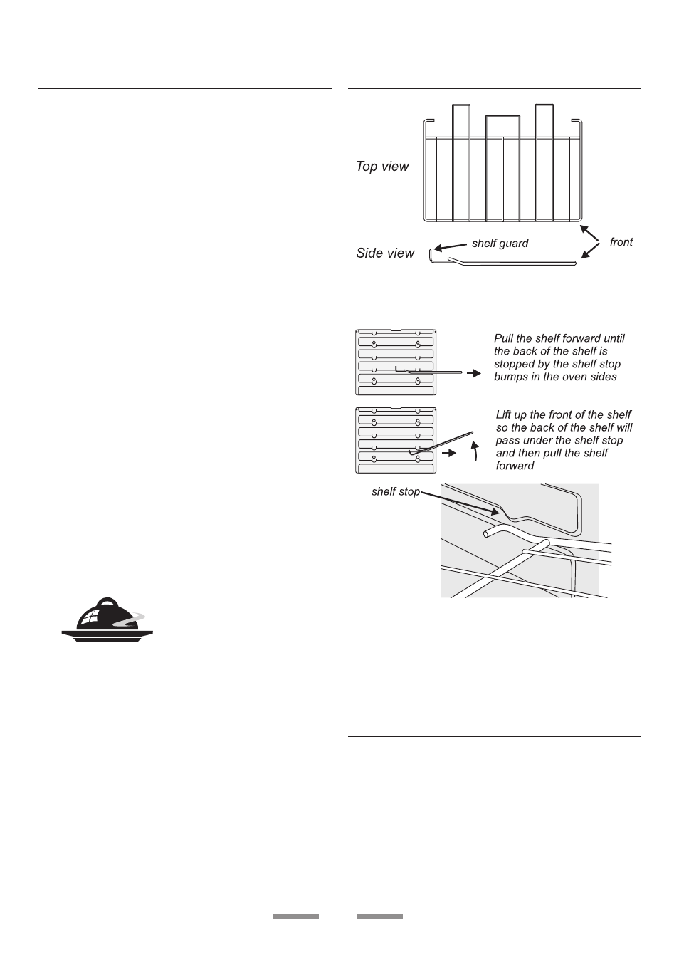 The ovens, Oven shelves, The handyrack | Rangemaster Classic 110 User Manual | Page 9 / 32