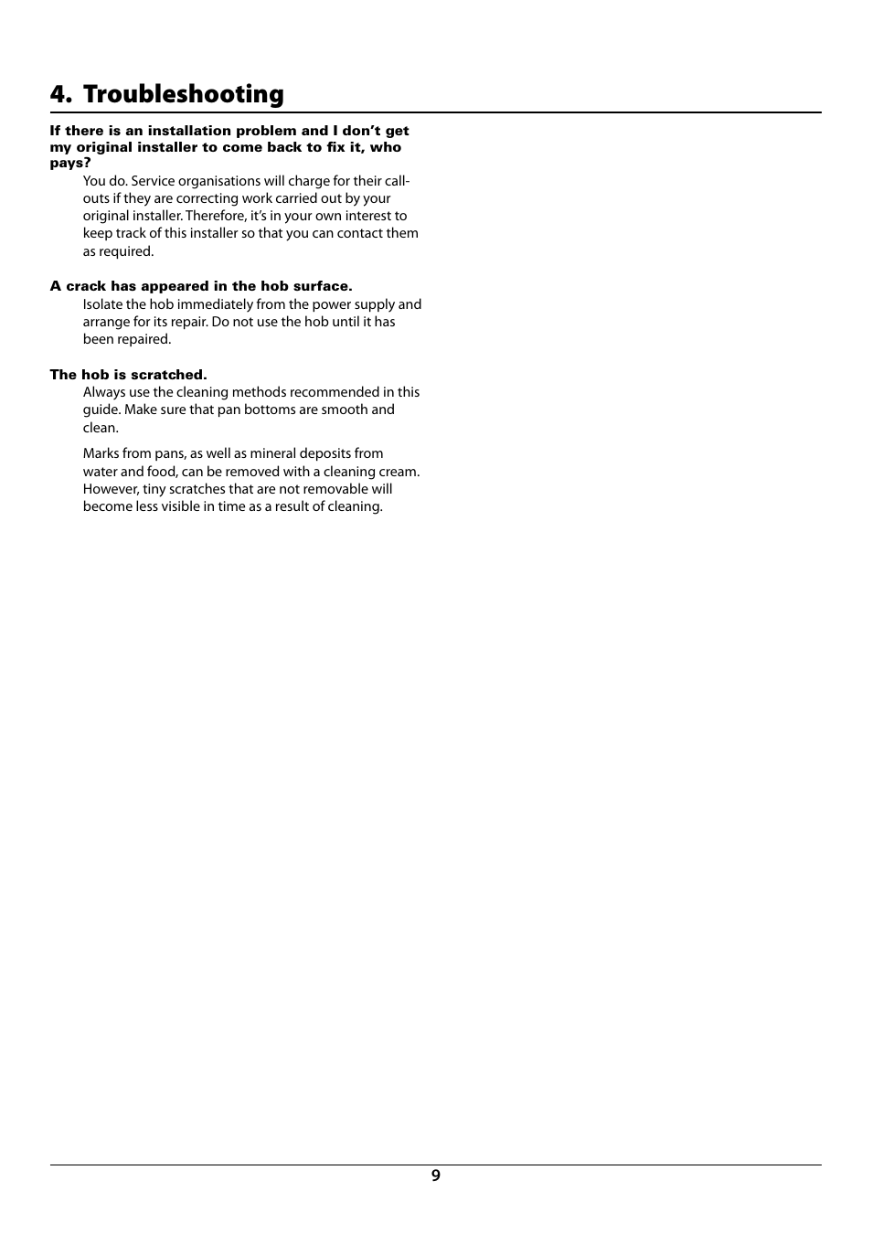 Troubleshooting | Rangemaster RI60 User Manual | Page 11 / 20