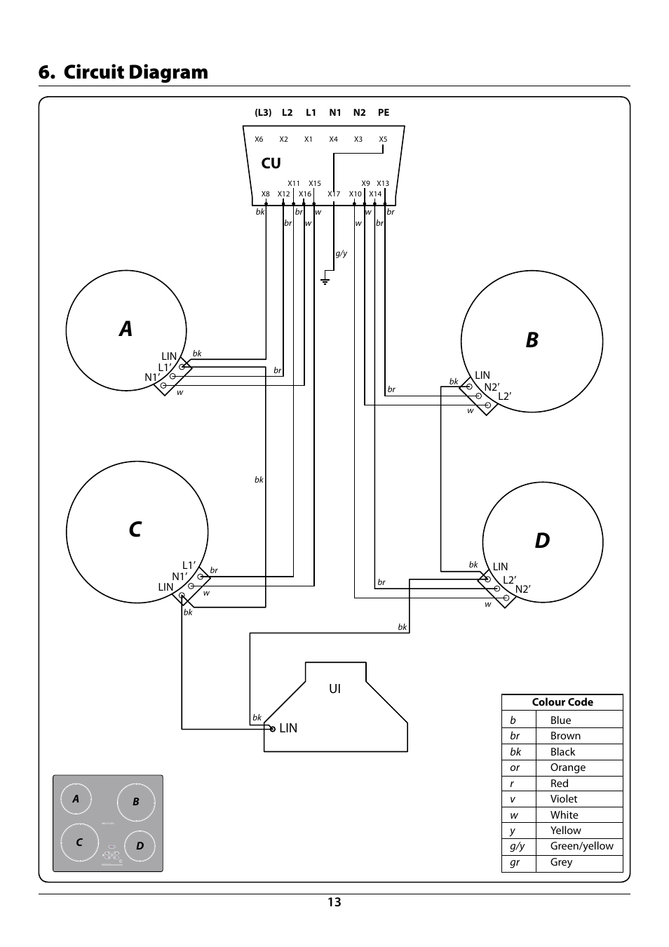 Circuit diagram | Rangemaster RI60 User Manual | Page 15 / 20