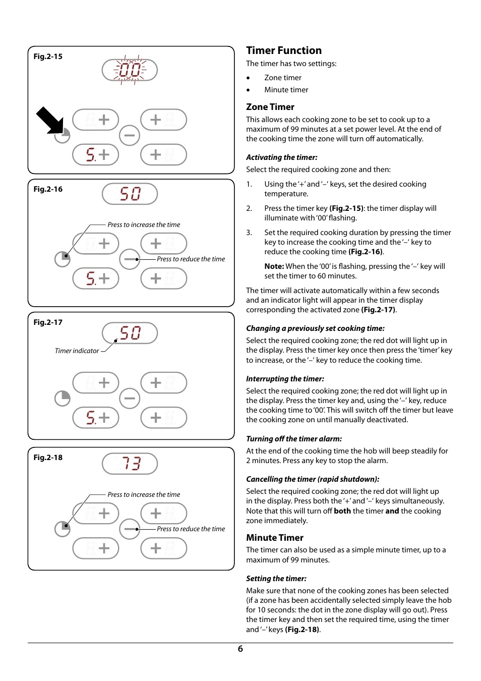 Timer function | Rangemaster RI60 User Manual | Page 8 / 20