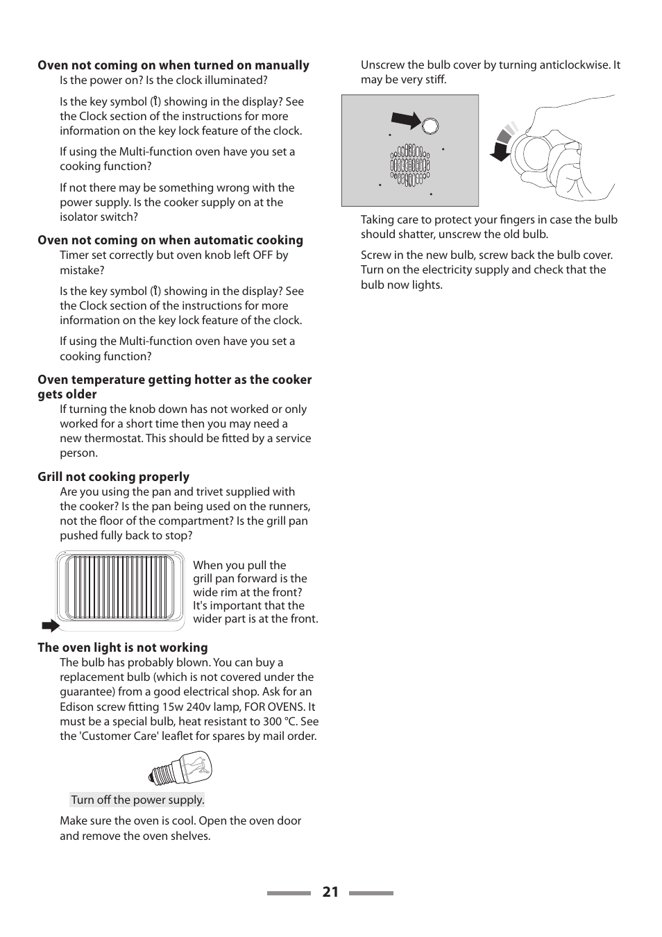 Rangemaster 90 CERAMIC U109650-02 User Manual | Page 21 / 36