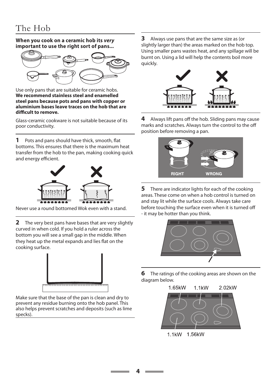The hob | Rangemaster 90 CERAMIC U109650-02 User Manual | Page 4 / 36
