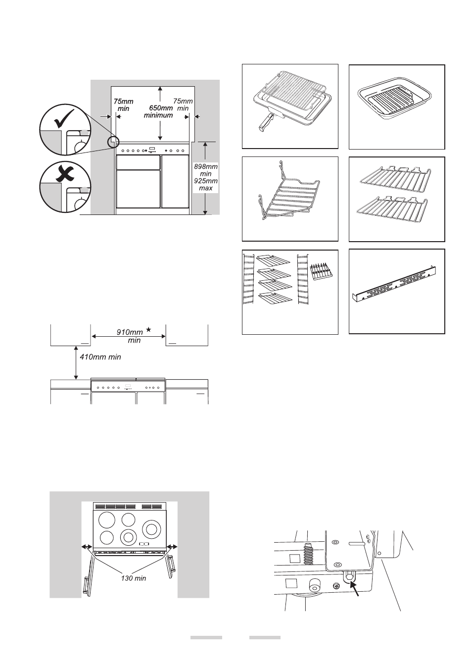 23 gb/ie checking the parts, Positioning the cooker, Unpacking the cooker | Moving the cooker | Rangemaster 90 Ceramic User Manual | Page 23 / 28