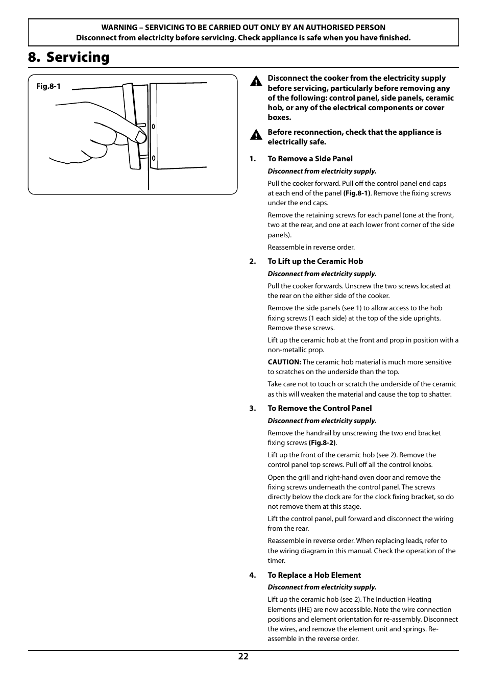 Servicing | Rangemaster 90 Induction Cooker U109976 - 02 User Manual | Page 24 / 32