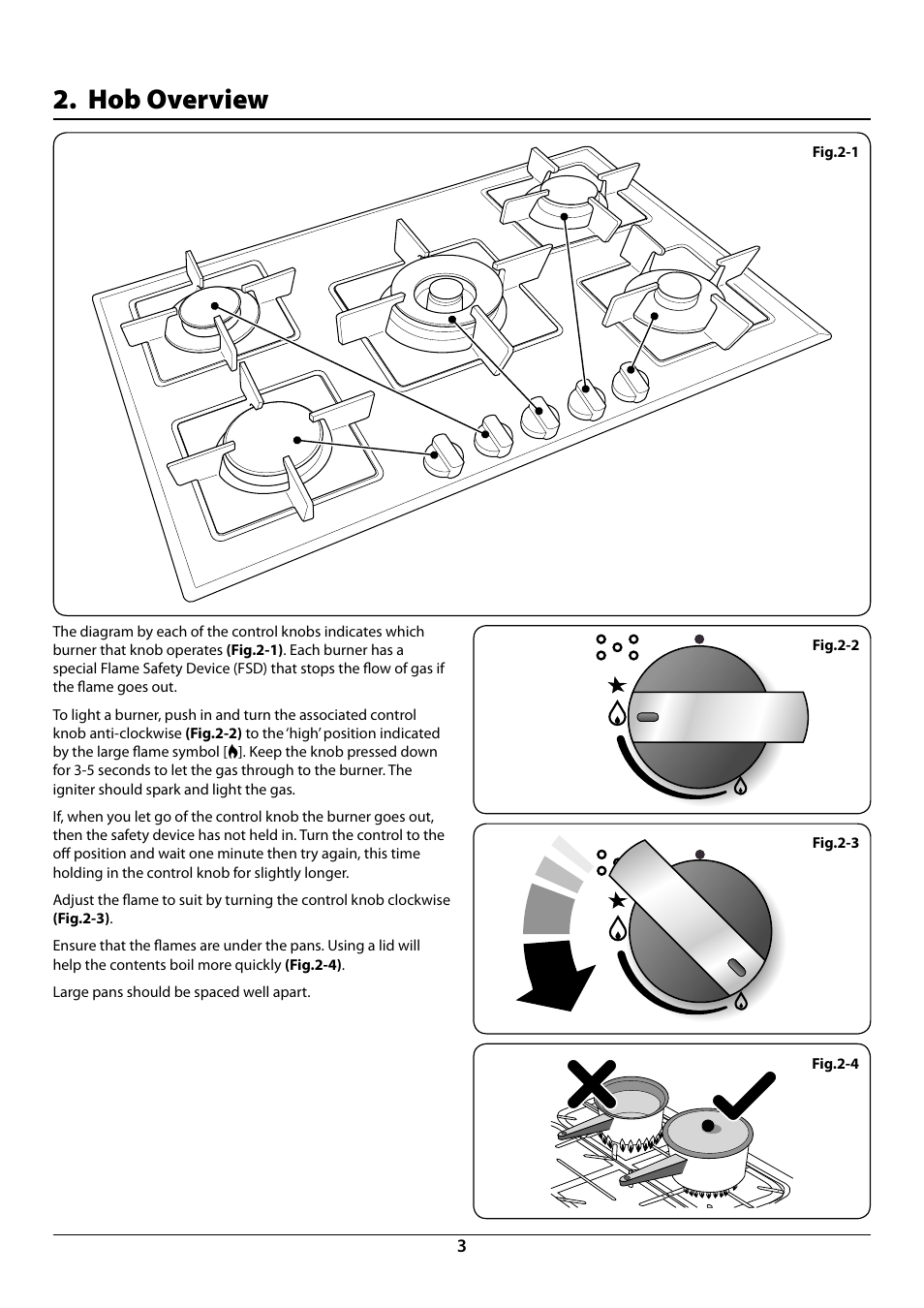 Hob overview | Rangemaster RGG77 User Manual | Page 5 / 20