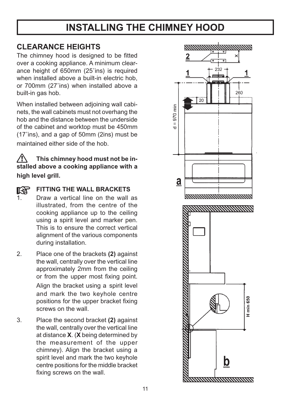 Installing the chimney hood | Rangemaster LEIHDS120SC User Manual | Page 12 / 16