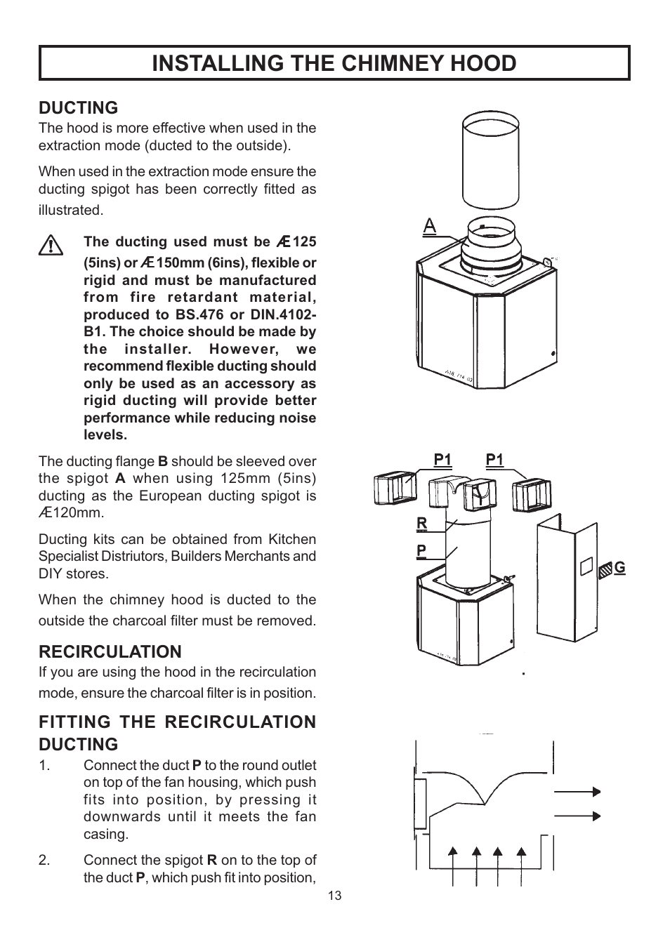 Installing the chimney hood | Rangemaster LEIHDS120SC User Manual | Page 14 / 16