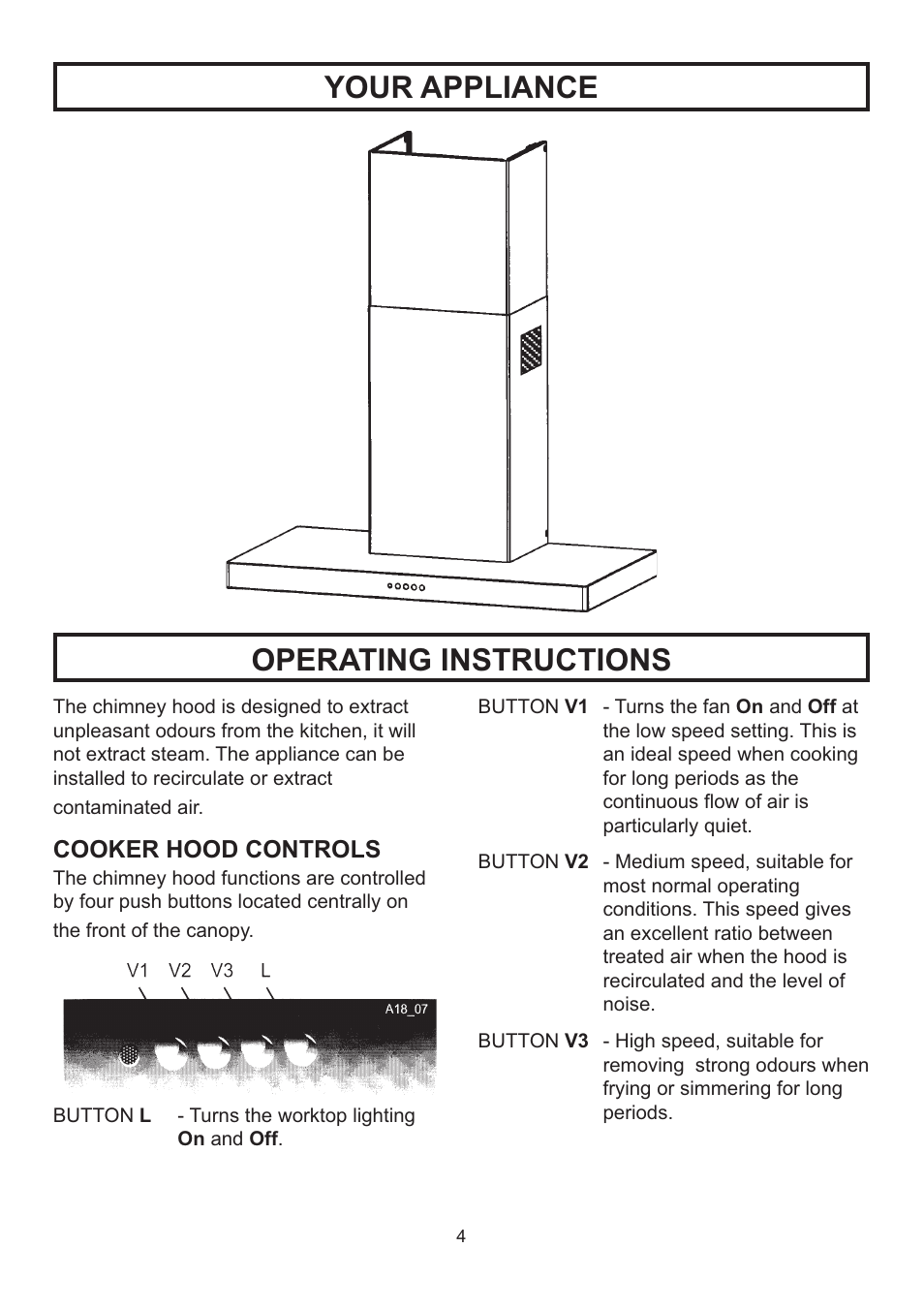 Operating instructions, Your appliance | Rangemaster LEIHDS120SC User Manual | Page 5 / 16