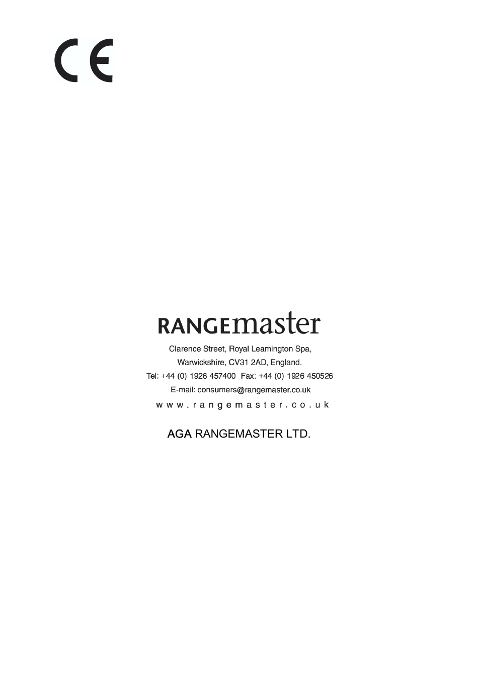 Aga rangemaster ltd | Rangemaster GLX390 User Manual | Page 16 / 16