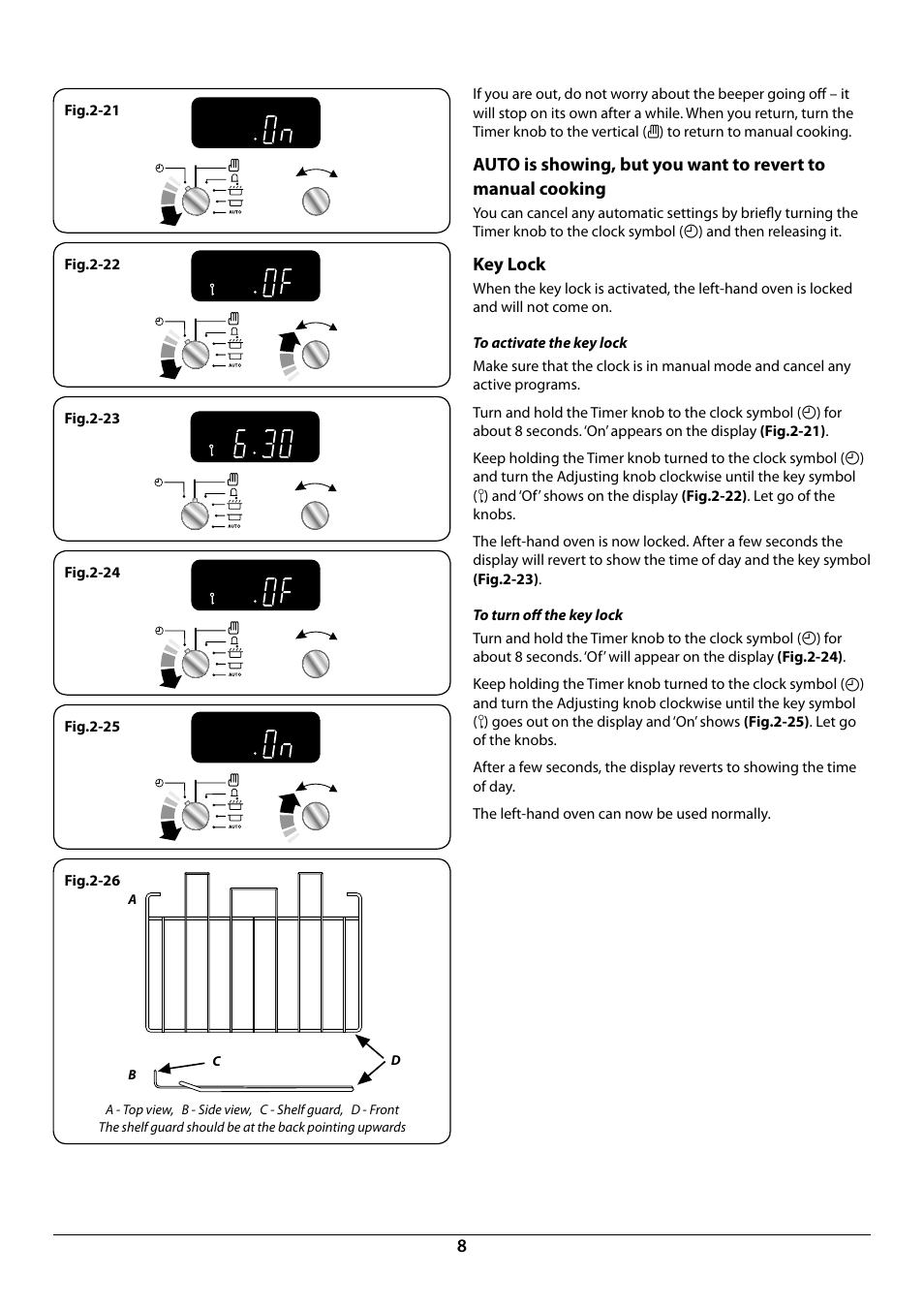 Key lock | Rangemaster 90 INDUCTION U109941 - 02 User Manual | Page 10 / 32