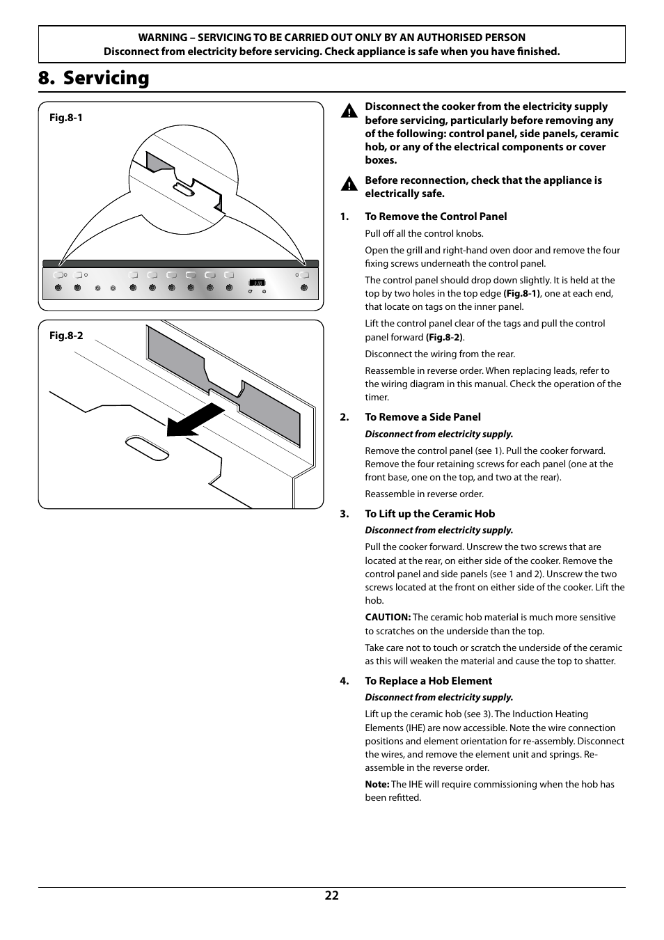 Servicing | Rangemaster 90 INDUCTION U109941 - 02 User Manual | Page 24 / 32