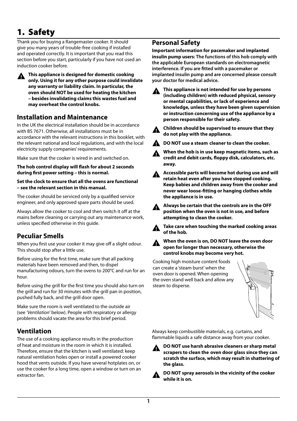 Safety | Rangemaster 90 INDUCTION U109941 - 02 User Manual | Page 3 / 32