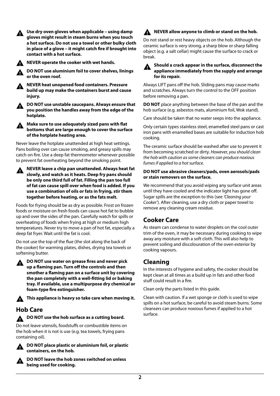 Rangemaster 90 INDUCTION U109941 - 02 User Manual | Page 4 / 32