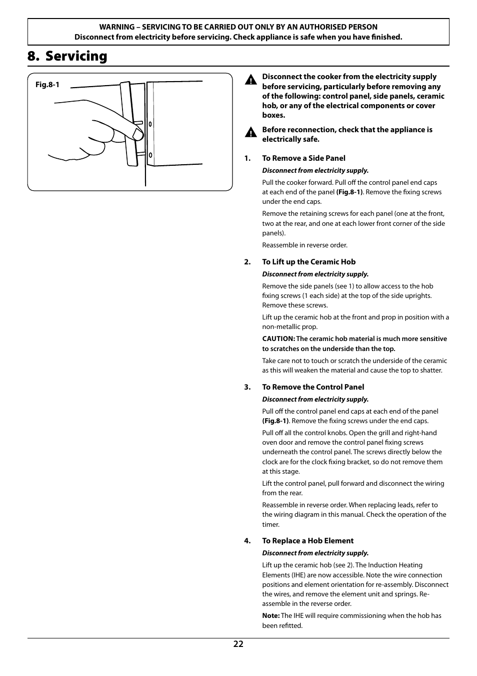 Servicing | Rangemaster Toledo 110 Induction Cooker U109948 - 04 User Manual | Page 24 / 32