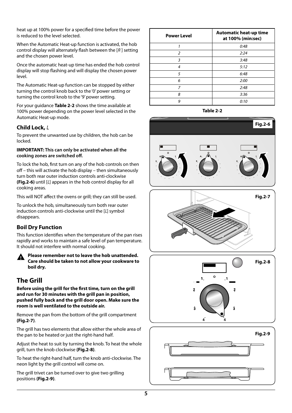 The grill | Rangemaster Toledo 110 Induction Cooker U109948 - 04 User Manual | Page 7 / 32