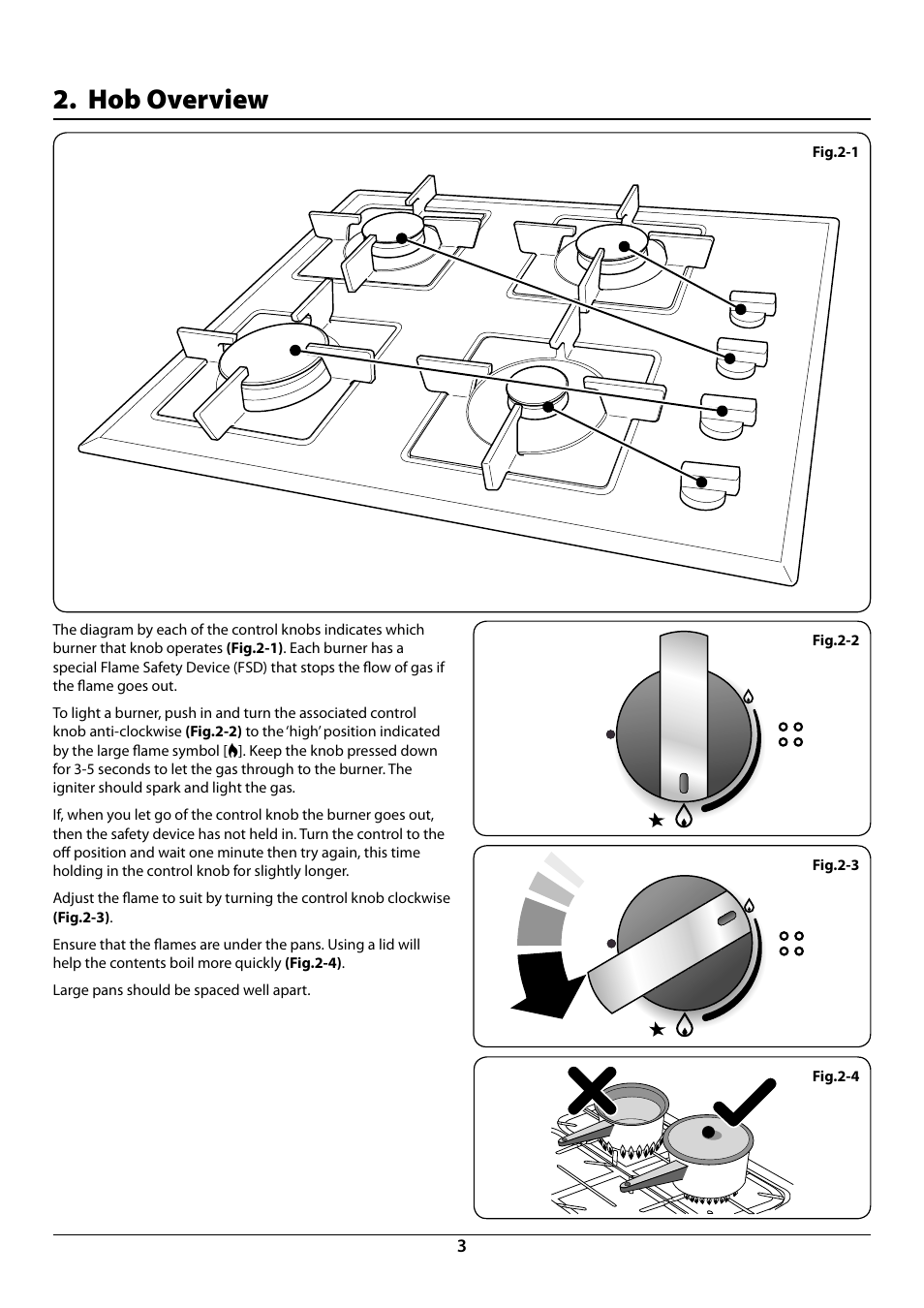 Hob overview | Rangemaster RGG60 User Manual | Page 5 / 20