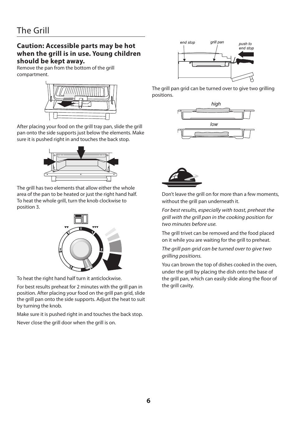 The grill | Rangemaster KITCHENER U109720 - 01 User Manual | Page 6 / 36