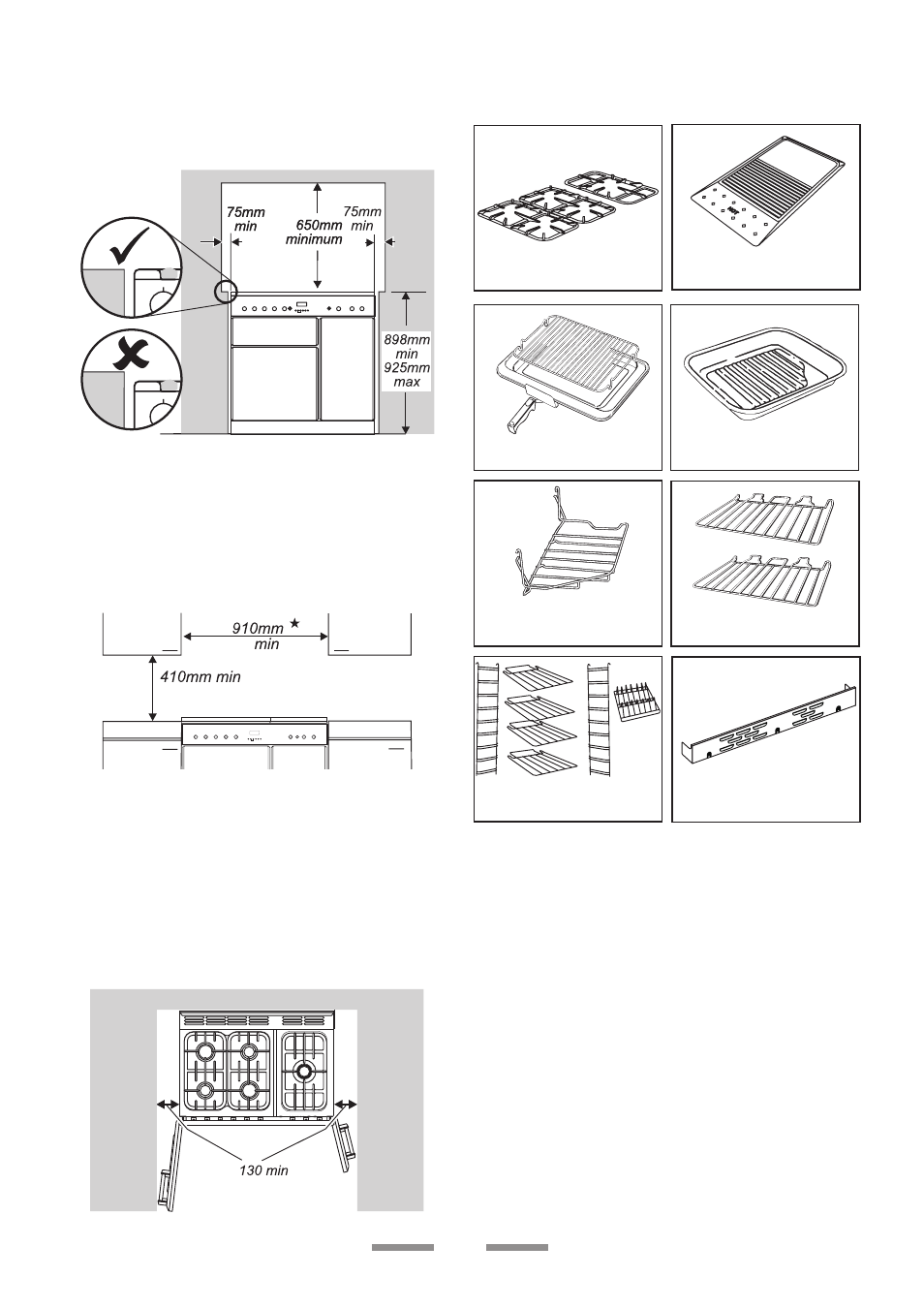 Positioning the cooker, Unpacking the cooker, 25 checking the parts | Rangemaster U1 215 02 User Manual | Page 25 / 32