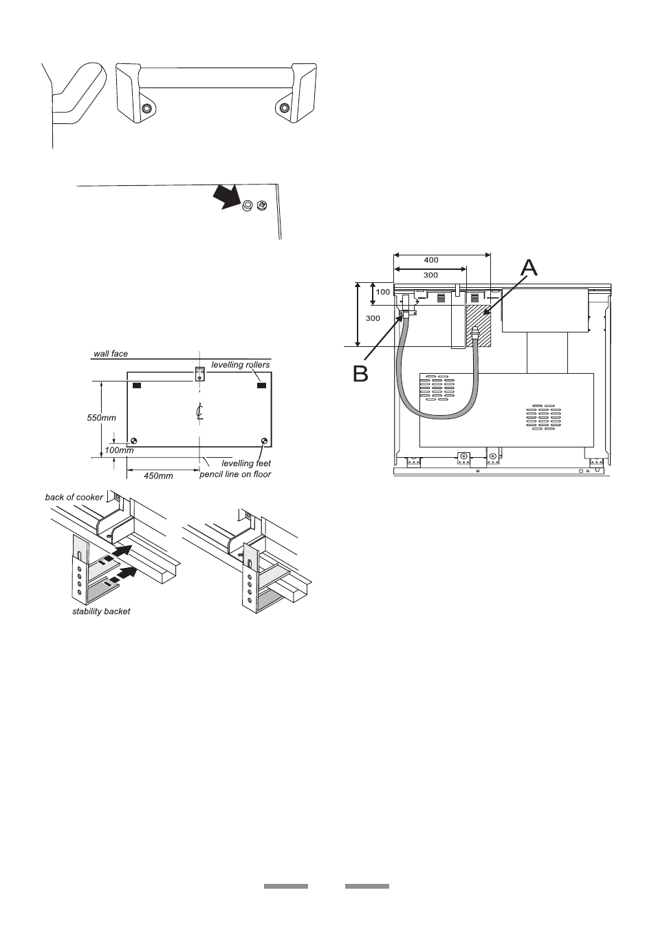 Fitting a stability bracket, Gas connection, Pressure testing | Rangemaster U1 215 02 User Manual | Page 27 / 32