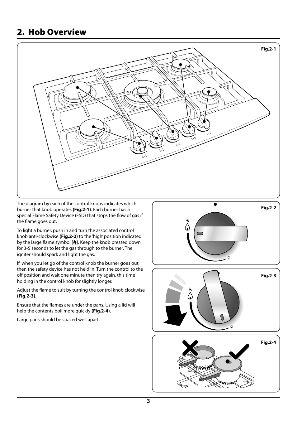 Hob overview | Rangemaster RG70 User Manual | Page 5 / 20