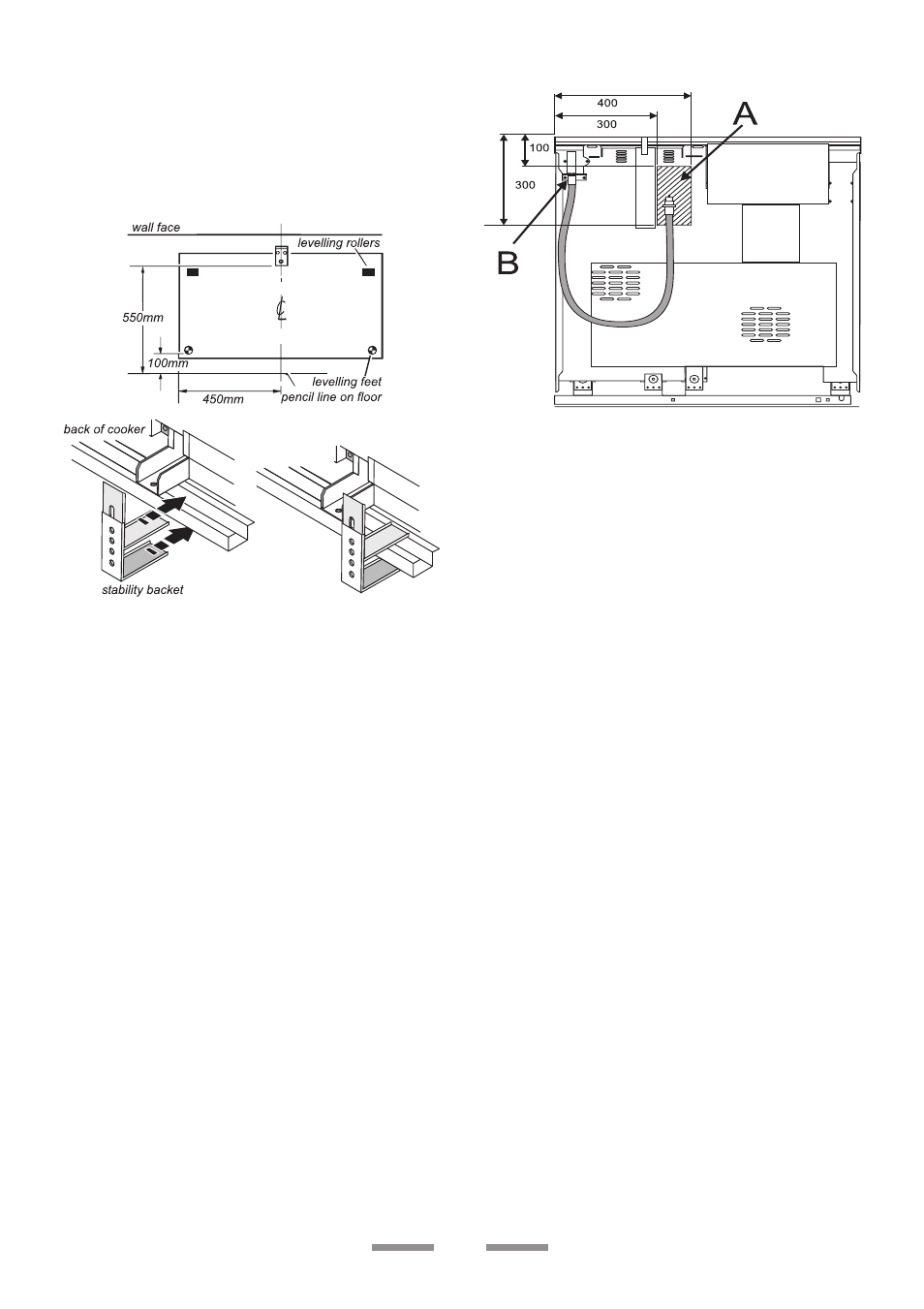Fitting a stability bracket, Gas connection, Pressure testing | Rangemaster Toledo 90 Gas User Manual | Page 27 / 32