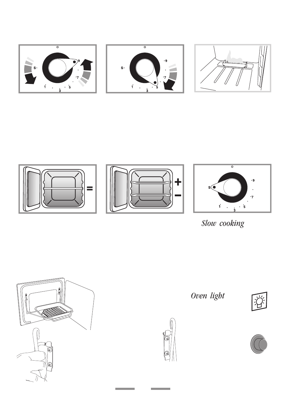 2 minute tour - continued, Handyrack, Slow cooking | Oven light | Rangemaster Toledo 90 Gas User Manual | Page 6 / 32
