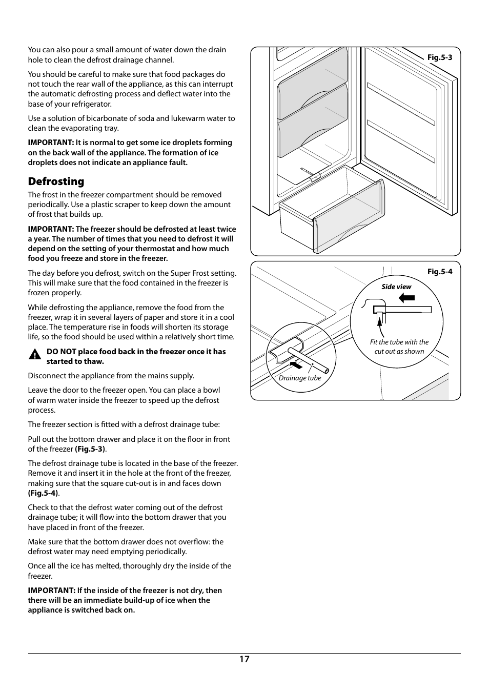 Defrosting | Rangemaster Integrated Fridge-Freezer 70:30 U110122-01B User Manual | Page 19 / 24