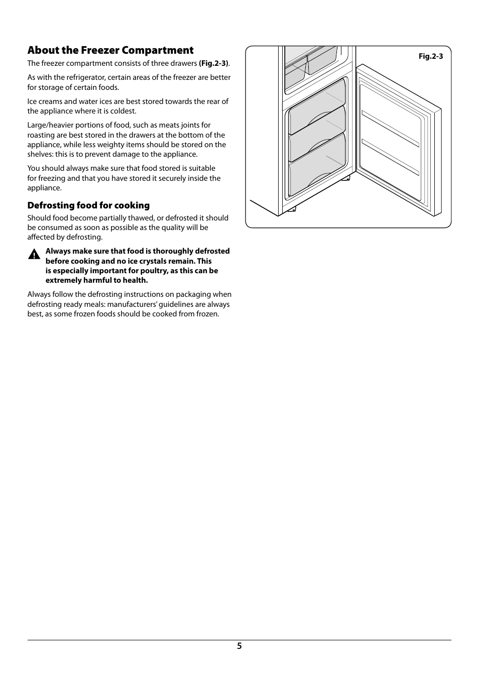 About the freezer compartment | Rangemaster Integrated Fridge-Freezer 70:30 U110122-01B User Manual | Page 7 / 24