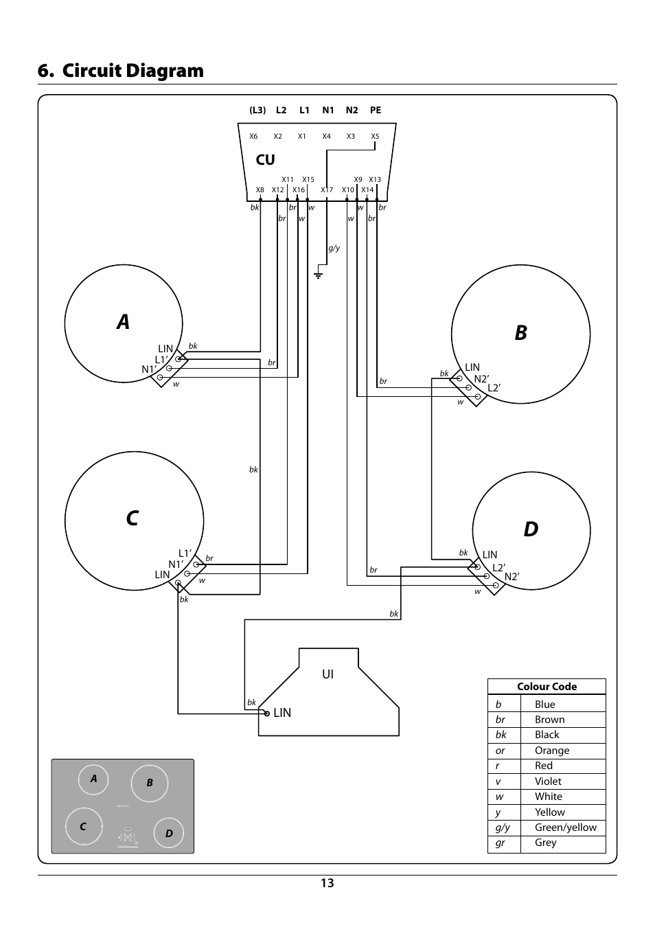Circuit diagram | Rangemaster RI77 User Manual | Page 15 / 20