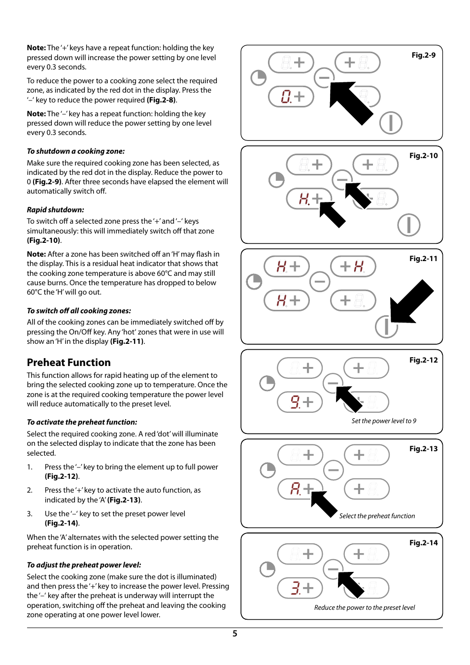 Preheat function | Rangemaster RI77 User Manual | Page 7 / 20