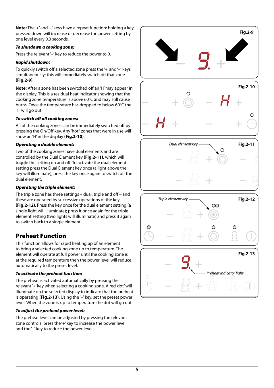 Preheat function | Rangemaster RC90 User Manual | Page 7 / 20