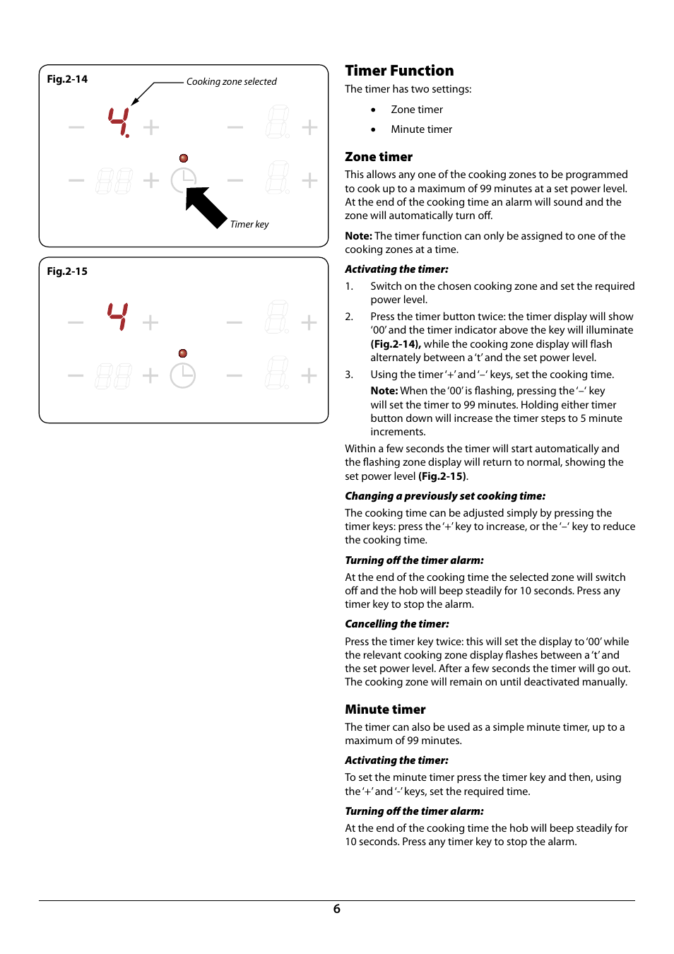 Timer function | Rangemaster RC90 User Manual | Page 8 / 20