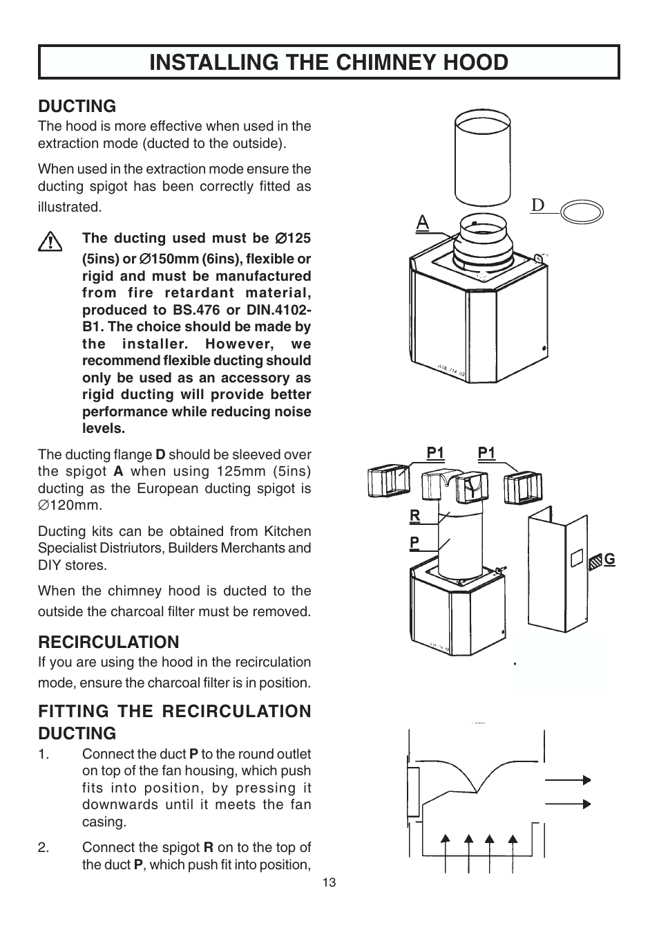 Installing the chimney hood | Rangemaster ELTSHDC110SG User Manual | Page 14 / 16